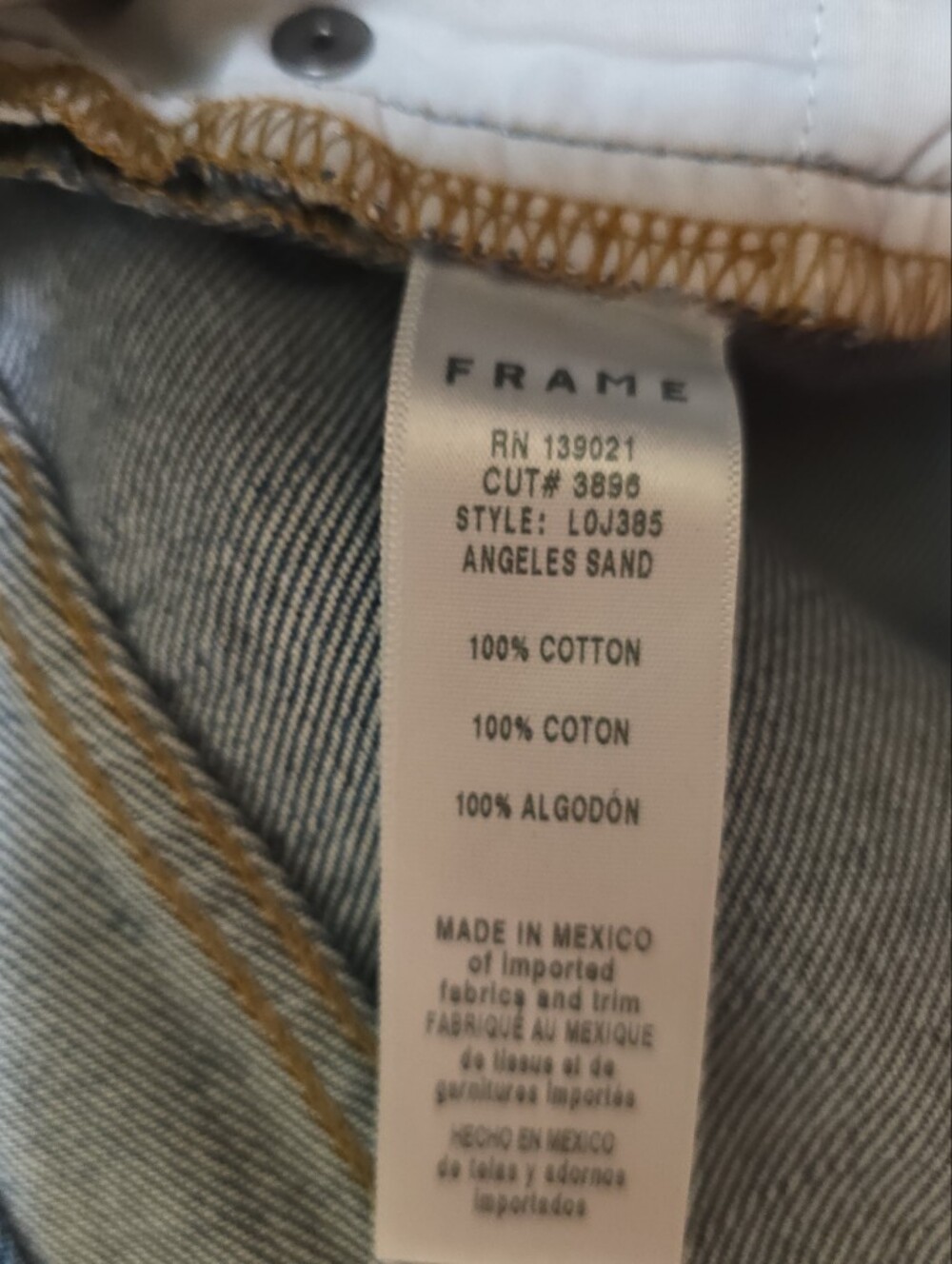 Frame Denim Le Original Jeans Angeles Sand 30 Rigid Denim High Rise Straight - Picture 8 of 8